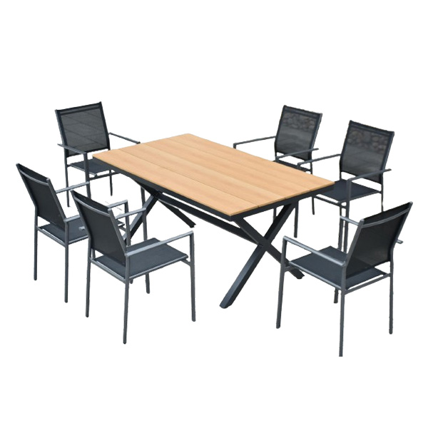 Ensemble Table et fauteuils aluminium