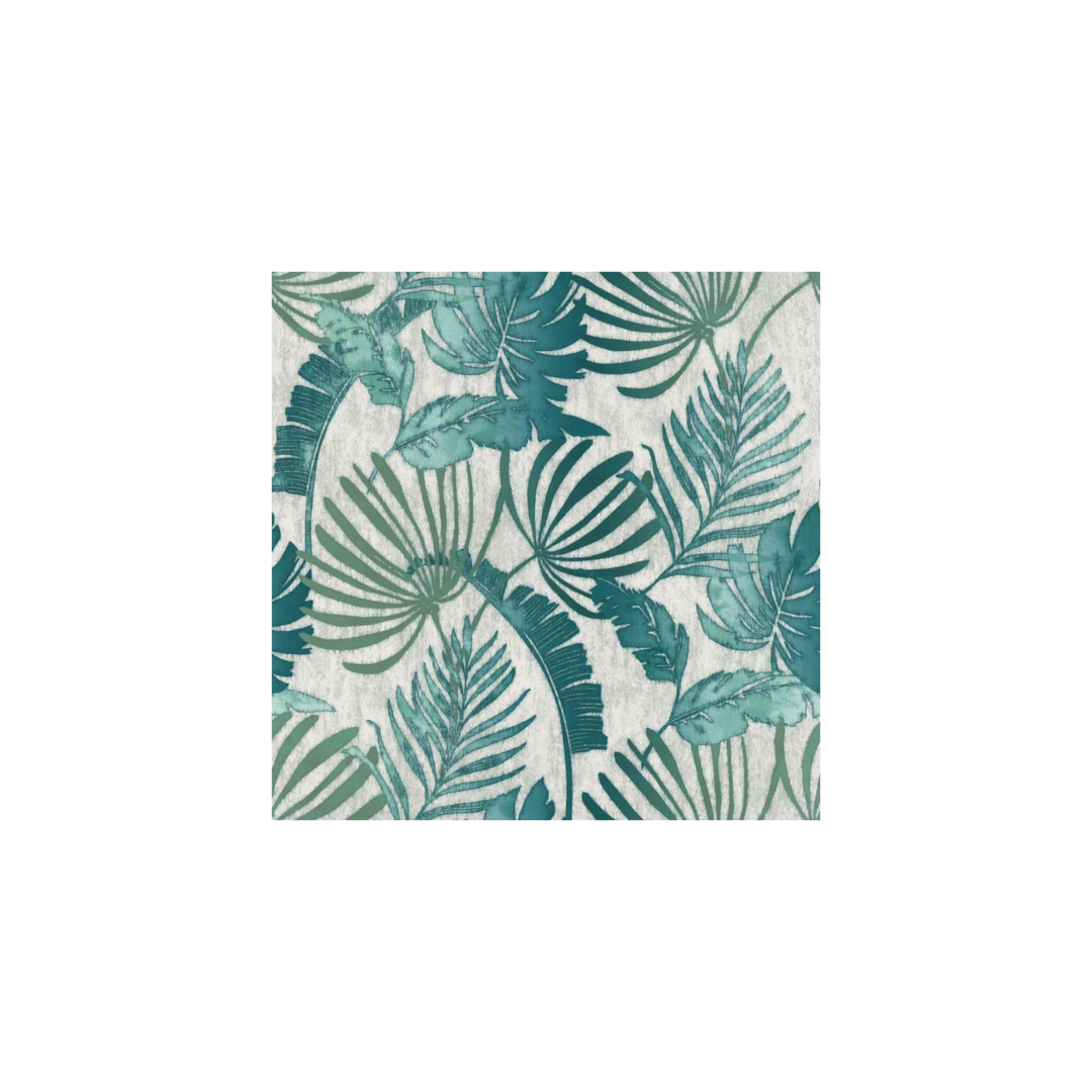 PAPIER PEINT - Motif feuille exotique fond beige