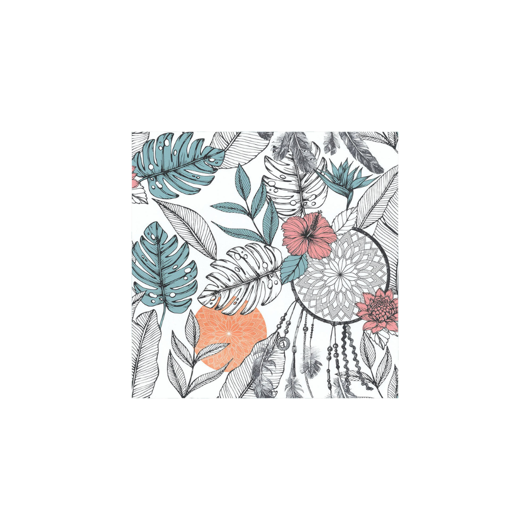 PAPIER PEINT - Motif attrape rêves orange